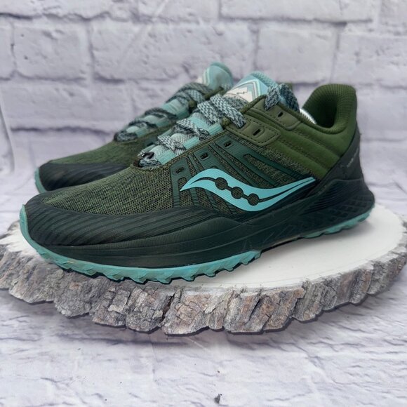 Saucony Women's Mad River Tr2 Trail Running Hiking Sneakers Shoes Size 7 Green - Picture 4 of 13